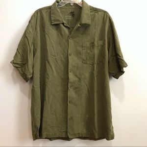 Tommy Bahama Button Front Shirt Embossed Floral
